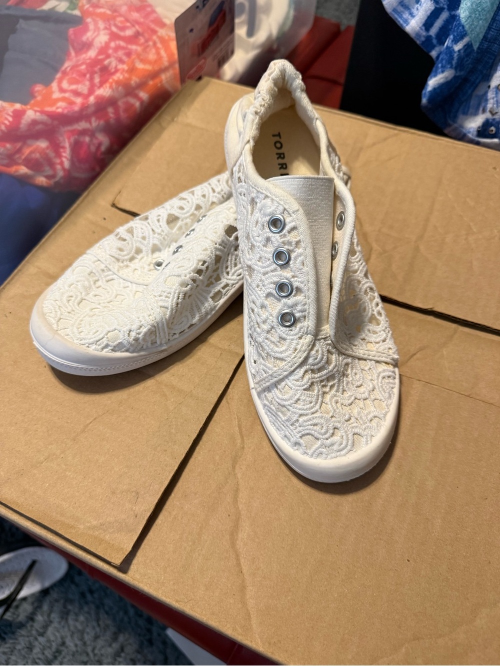 torrid Cream Lace Slip-On Sneakers